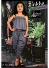 Grey Colour Zinkha Western Designer Rayon Weastern Wear For Baby Girls 606 